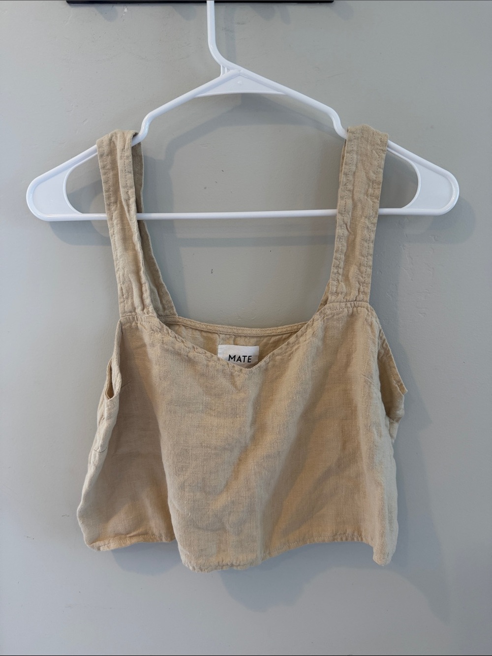 MATE the Label Natural Linen Crop Tank